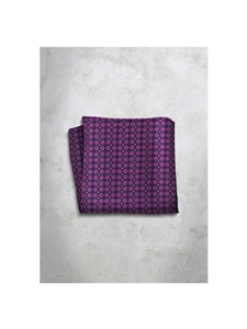 Violet Pattren Design Silk Satin Men's Handkerchief  | Italo Ferretti Super Class Collection | Sam's Tailoring