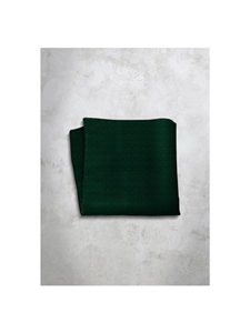 Dark Green Pattern Design Silk Satin Men's Handkerchief  | Italo Ferretti Super Class Collection | Sam's Tailoring