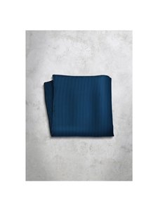 Blue Stripes Design Silk Satin Men's Handkerchief | Italo Ferretti Super Class Collection | Sam's Tailoring