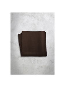 Brown Polka Dots Design Silk Satin Men's Handkerchief | Italo Ferretti Super Class Collection | Sam's Tailoring