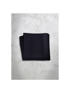 Dark Blue Polka Dots Design Silk Satin Men's Handkerchief | Italo Ferretti Super Class Collection | Sam's Tailoring