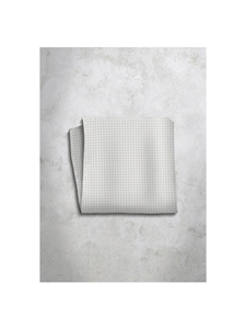White Polka Dots Design Silk Satin Men's Handkerchief | Italo Ferretti Super Class Collection | Sam's Tailoring