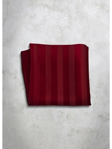 Bordeaux Stripes Design Silk Satin Men's Handkerchief | Italo Ferretti Super Class Collection | Sam's Tailoring