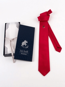 Red & Green Polka Dots Design Silk Satin FTSE MIB Tie | Italo Ferretti Bull Collection | Sams Tailoring Fine Men's Clothing