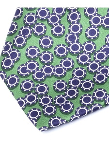 Fiches Green Precious Silk Satin Tie | Italo Ferretti Casino Collection | Sams Tailoring Fine Men's Clothing