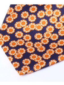 Fiches Blue & Orange Precious Silk Satin Tie | Italo Ferretti Casino Collection | Sams Tailoring Fine Men's Clothing