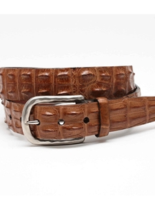 Saddle Tan Genuine Hornback Crocodile Belt | Torino Leather New Arrivals | Sam's Tailoring