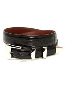 Black Genuine Lizard Tapered Belt | Torino Leather New Arrivals | Sam's Tailoring