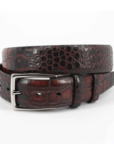 Brown Hand Stained Gator Embossed Calfskin Belt | Torino Leather New Arrivals | Sam's Tailoring