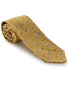 Robert Talbott Yellow with Cross and Paisley Design Michigan Avenue Seven Fold Tie 51864M0-01 - Spring 2016 Collection Seven Fold Ties | Sam's Tailoring Fine Men's Clothing