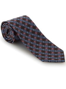 Robert Talbott Brown with Geometric Design Hearst Castle Seven Fold Tie 51881M0-06 - Spring 2016 Collection Seven Fold Ties | Sam's Tailoring Fine Men's Clothing