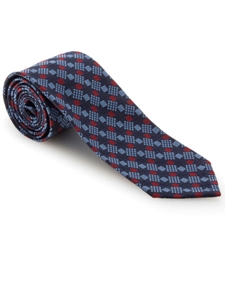 Robert Talbott Blue with Geometric Design Hearst Castle Seven Fold Tie 51881M0-05 - Spring 2016 Collection Seven Fold Ties | Sam's Tailoring Fine Men's Clothing