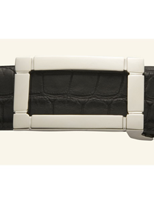 "The Etched Window"  1 1/4 Buckle | W.Kleinberg Sterling Buckles Collection | Sam's Tailoring