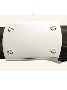 "The Plaque With Screws" 1 1/4 Buckle | W.Kleinberg Sterling Buckles Collection | Sam's Tailoring