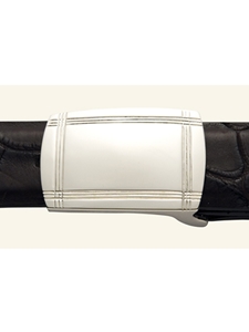 "The Plaque With Lines" 1 3/8 Buckle  | W.Kleinberg Sterling Buckles Collection | Sam's Tailoring