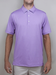 Violet Melange "Weston" Solid Polo Shirt | Betenly Golf Polos Collection | Sam's Tailoring