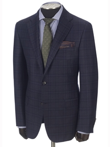 Navy Windowpane Traveler Jacket | Hickey FreeMan Super Marino Suits | Sams Tailoring