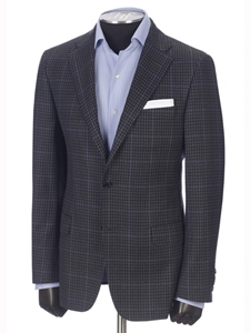 Grey Houndstooth Overcheck Traveler Jacket | Hickey FreeMan Traveler Suits | Sams Tailoring