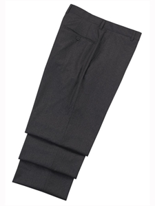 Charcoal Flat Front Flannel Trouser | Hickey FreeMan Traveler Trousers  | Sams Tailoring
