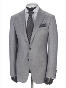 Dove Grey Flannel Flap Pockets Suit | Hickey FreeMan Suits  | Sams Tailoring