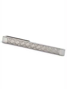 Silver Stainless Steel Tie Bar | Hickey FreeMan Cufflinks | Sams Tailoring