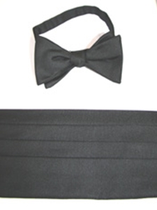 Robert Talbott Cumbbow Pretied Black Faille 010016F-01 - Bow Ties & Sets | Sam's Tailoring Fine Men's Clothing
