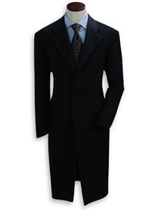 Hickey Freeman Navy Cashmere Overcoat 095105002 - Outerwear | Sam's Tailoring Fine Men's Clothing