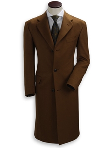 Hickey Freeman Brown Cashmere Overcoat 095105003 - Outerwear | Sam's Tailoring Fine Men's Clothing