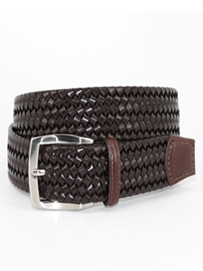 Brown Italian Woven Stretch Leather Belt |  Torino leather fall 2016 | Sam's Tailoring