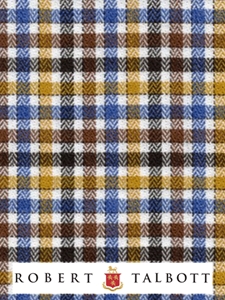 Brown, Blue, Copper, Cocolate & White Checked Custom Shirt | Robert Talbott Custom Shirts  | Sam's Tailoring