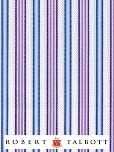 Purple, Lavender, White & Blue Stripe Custom Shirt | Robert Talbott Custom Shirts  | Sam's Tailoring