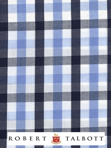 Sky and Navy Gingham Check Custom Shirt | Robert Talbott Custom Shirts  | Sam's Tailoring