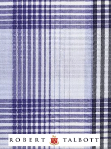 Sky, White and Navy Plaid Custom Shirt | Robert Talbott Custom Shirts  | Sam's Tailoring