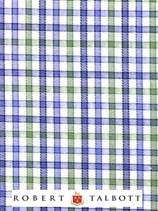 Celery, Blue, Sky & White Check Custom Shirt | Robert Talbott Custom Shirts  | Sam's Tailoring