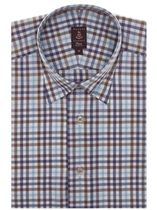 Brown and Lavender Check Estate Sutter Trim Fit Dress Shirt | Robert Talbott Spring 2017 Estate Shirts | Sam's Tailoring