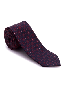 Navy with Red Medallions Symmetry Best of Class Tie | Robert Talbott Spring 2017 Collection | Sam's Tailoring