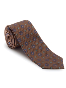 Brown, Blue and Orange Medallion Venture Best of Class Tie | Robert Talbott Spring 2017 Collection | Sam's Tailoring