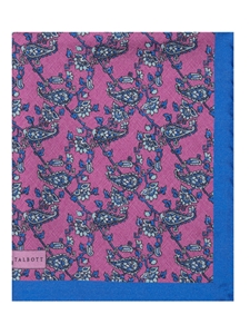 Pink and Blue Paisley 13" Pocket Square  | Robert Talbott Spring 2017 Collection  | Sam's Tailoring