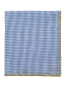 White and Sky Blue Check 13" Pocket Square | Robert Talbott Spring 2017 Collection  | Sam's Tailoring