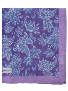 Purple and Blue Paisley 13" Pocket Square  | Robert Talbott Spring 2017 Collection  | Sam's Tailoring