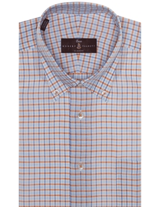 Orange, Blue and White Check Estate Sutter Classic Dress Shirt | Robert Talbott Spring 2017 Collection | Sam's Tailoring