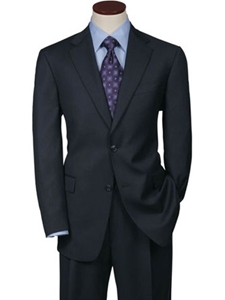 Hart Schaffner Marx Navy Bone Worsted Suit 195-389308 - Suits | Sam's Tailoring Fine Men's Clothing