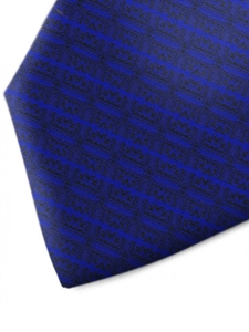 Black and Blue Pattern Silk Tie | Italo Ferretti Spring Summer Collection | Sam's Tailoring