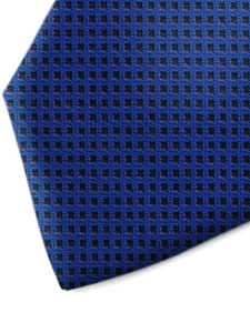 Blue and Black Polka Dot Silk Tie | Italo Ferretti Spring Summer Collection | Sam's Tailoring