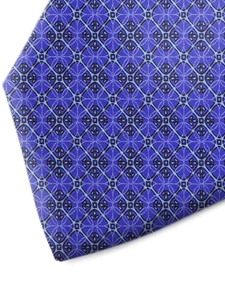 Teal and Sky Blue Floral Patterned Silk Tie | Italo Ferretti Spring Summer Collection | Sam's Tailoring