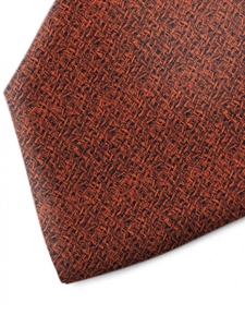 Black and Orange Pattrened Silk Tie | Italo Ferretti Spring Summer Collection | Sam's Tailoring