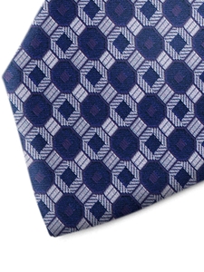 Grey and Blue Patterned Silk Tie | Italo Ferretti Spring Summer Collection | Sam's Tailoring