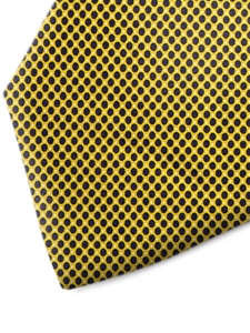 Black and Yellow Polka Dot Silk Tie | Italo Ferretti Spring Summer Collection | Sam's Tailoring