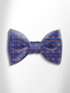 Blue, Orange and Brown Patterned Silk Bow Tie | Italo Ferretti Spring Summer Collection | Sam's Tailoring
