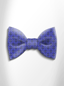Black, Blue and Sky Blue Patterned Silk Bow Tie | Italo Ferretti Spring Summer Collection | Sam's Tailoring